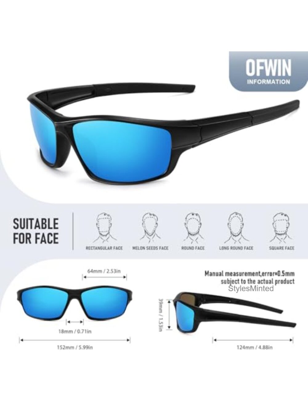 Polarized Sports Sunglasses UV400 Wrap Around - Picture 2 of 6